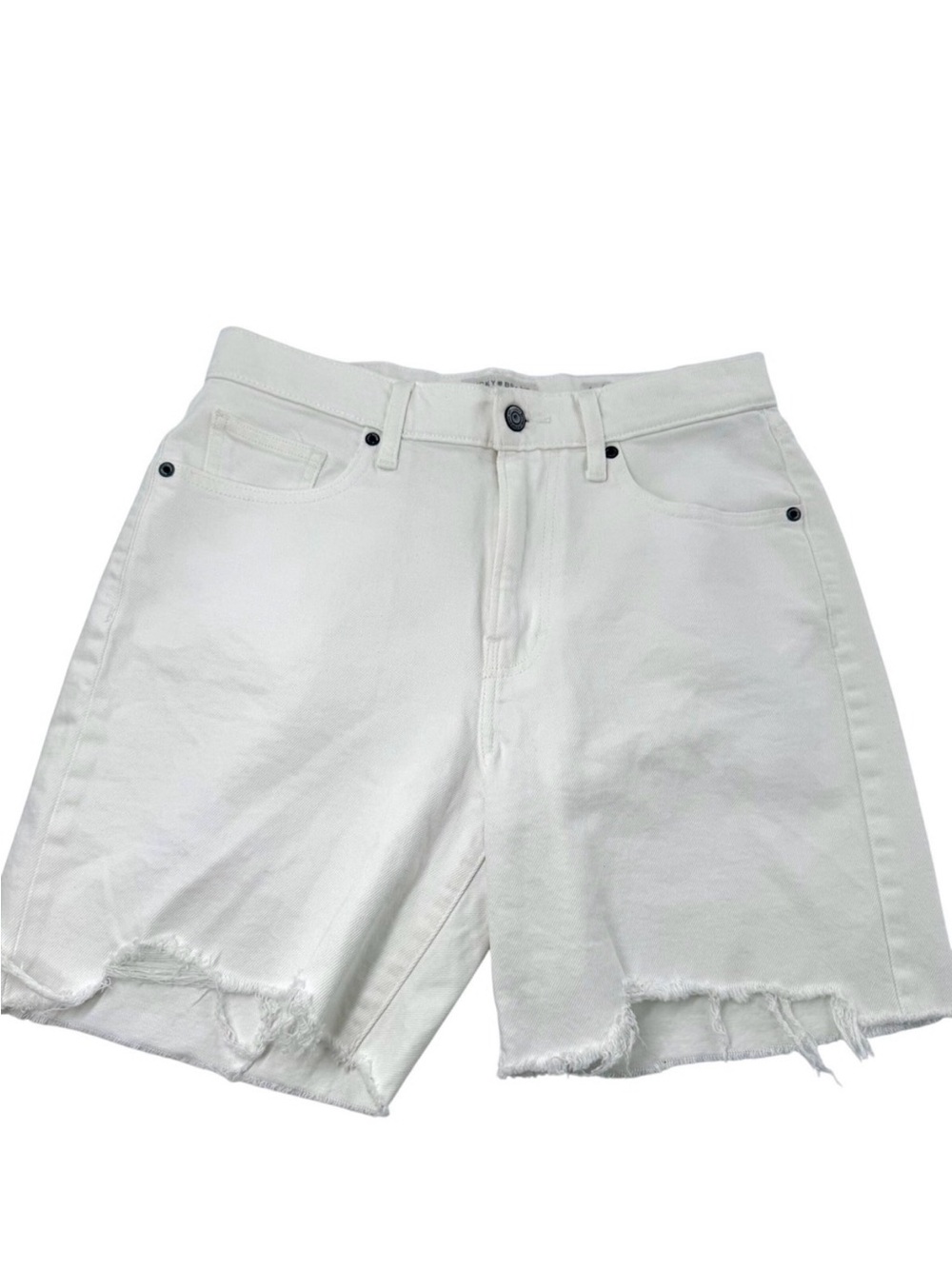 Lucky Brand White Frayed Hem Denim Shorts